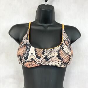 Zaful Womens Bikini Swim Top Small US 4 Snakeskin Animal‎ Print Festival Beach